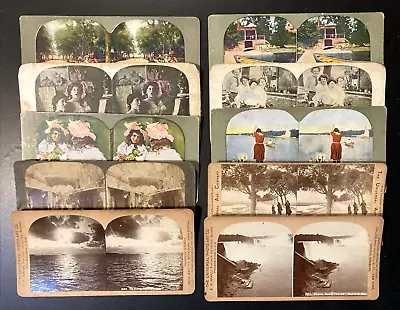 Lot Of 10 Stereoview Cards Various Topics #5 • $20