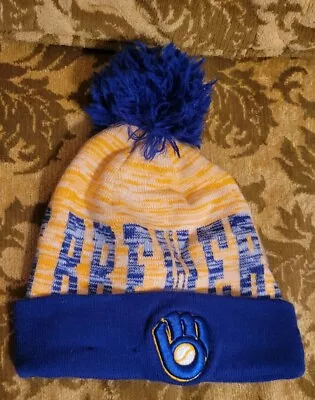 Milwaukee Brewers New Era Knit Winter Pom Hat Nwot Kids  Cooperstown Classic • $16