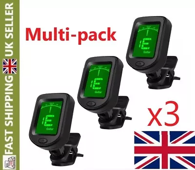 Multi LCD Clip-On Electric Tuner For Guitar Ukulele Violin Digital Chromatic UK • £10.99