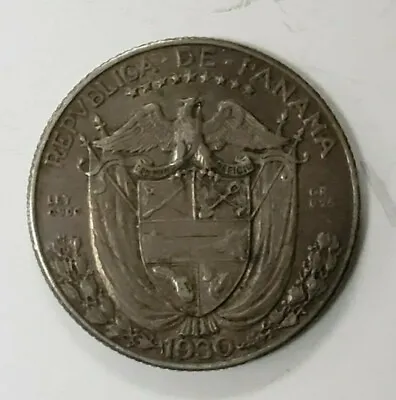1930 Panama 1/4 Balboa VN CVARTO DE BALBOA 90% Silver Coin  • $18