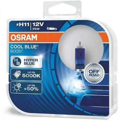 H11 OSRAM COOL BLUE BOOST Globes Bulbs 62211CBB-HCB (Twin Pack) 5000K  • $52.95