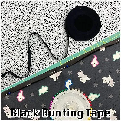 Bunting Tape 1  Wide (25mm) Black White Cotton Twill- Perfect For Party Bunting • £2.05