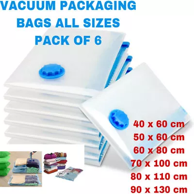 STRONG VACUUM STORAGE SPACE SAVING BAGS VAC BAG SPACE SAVER VACUM BAGS 1/4/8/10x • £2.49