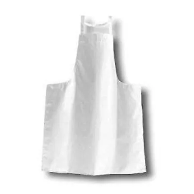 £3.99 • Buy Large White  Cotton  Full Chef Pinny Apron  Matching Straps.