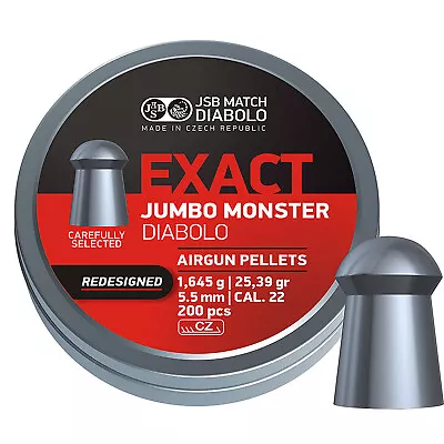 JSB Jumbo Exact Monster Redesigned Diablo Domed .22 5.52mm Air Rifle Gun Pellets • £15.19