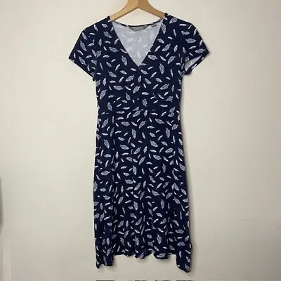 Womens Mountain Warehouse Blue All Over Leaf Print Dress UK 10 • £14.73