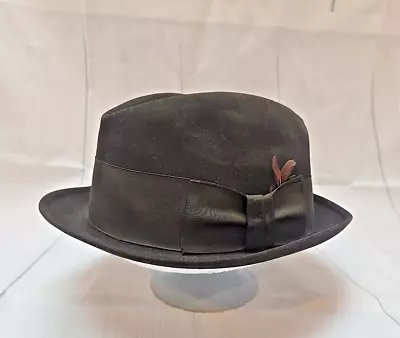 Dobbs Vintage Brown Fedora Hat Size 7 1/4 USA Guild Edge • $32