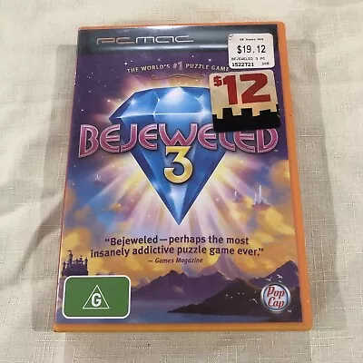 Bejeweled 3 (2010) PC CD ROM Computer Video Game Puzzle Board Game PopCap • $11