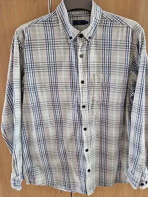 Cotton Traders Size M Mens Blue/White Check Shirt  100% Cotton • £4.99