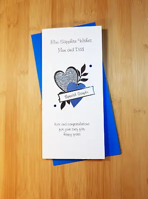 £4.25 • Buy Mum And Dad Blue Sapphire Wedding Anniversary (65th) Card.