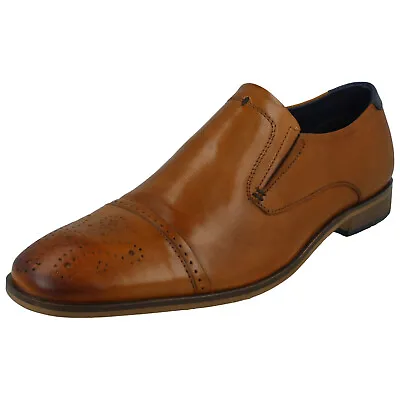 Mens Pod - Ottawa - Stylish Slip On Dress Shoe - Cognac Leather Loafer • £35