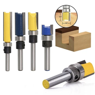 £7.69 • Buy 1/2  1/4  Shank TEMPLATE CUTTER ROUTER BIT Straight Woodwork Wood Flush Trim
