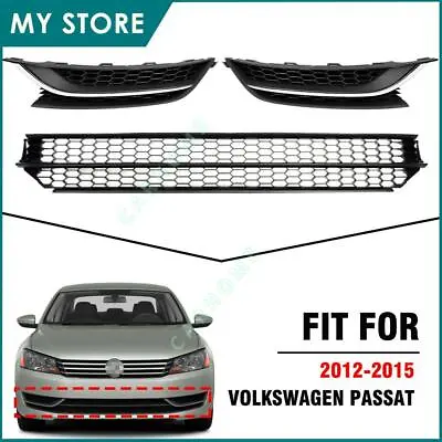 For 2012-2015 Volkswagen VW Passat Front Bumper Lower Grille Fog Light Cover Set • $68.38