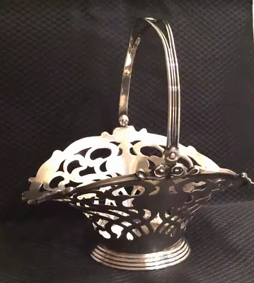 Unger Brothers Sterling Silver 5  Pierced Candy Basket Swing Handle 85g No Mono • $149.90