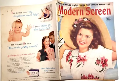 Modern Screen Magazine April 1945 Shirley Temple   Vol.31 No. 5 Rare • $24.95