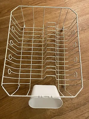 Vintage Rubbermaid Ivory White Coated Wire Dish Rack Drainer 17.5”x13 X6  MCM • $30