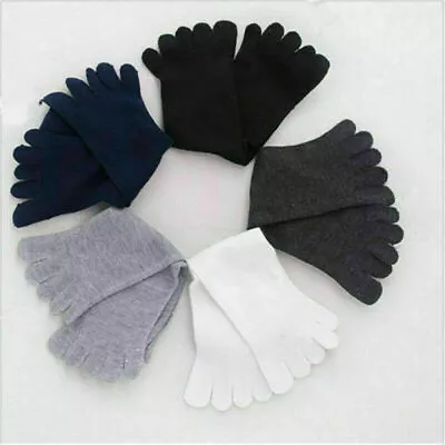 5 Pairs Men's Cotton Blend Soft Five Fingers Five Toe Socks Absorbent Stockings+ • £5.96