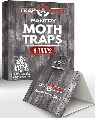 Pantry Moth Traps Safe Glue With Pheromones 8 Pack Effective Adhesive Non Toxic • $14.97