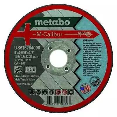 Metabo Us616284000 Cut-Off WheelCeramic6  Dia.Type 1 • $12.29