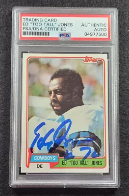 1981 ED TOO TALL JONES Signed Topps Card-DALLAS COWBAOYS-PSA • $69.99