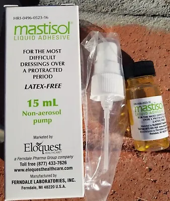 NEW Mastisol Medical Liquid Adhesive 15 Ml Non Aerosol Pump - 2028 Expiration  • $15.86