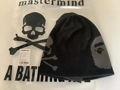 Authentic A Bathing Ape Bape X Master Mind Japan MMJ Knit Cap Beanie Black New • $155