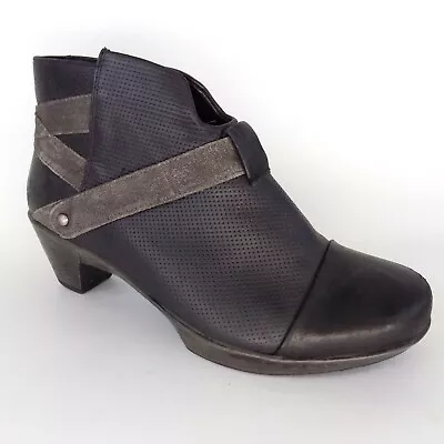Naot Modern Black Women's Ankle Booties Size 7.0 M Black Leather 2038 • $21.04