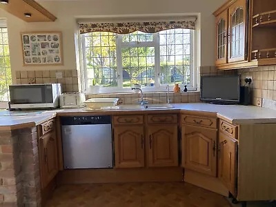 Vintage Xey Kitchen Cupboards With Solid Oak Doors • £350