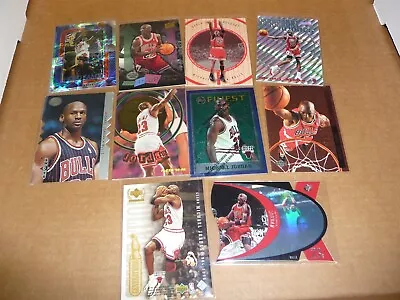 Michael Jordan Bulls Lot Of 10 Fleer Ultra Gold Spx Topps Finest Hologrfx (read) • $99.99