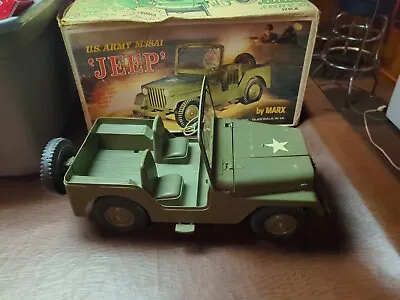 Marx M38A1 US Army Jeep Willys Jeep No. 4540 Vintage Toy 1960s W/Original Box ! • $160