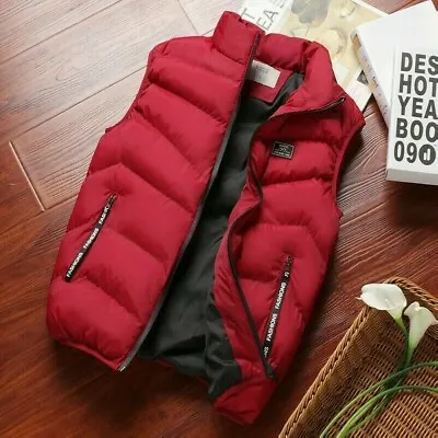 Men Quilted Padded Waistcoat Puffer Jacket Coat Gilet Vest Outwear Winter NR9 • £39.25