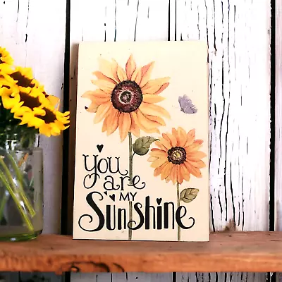 You Are My Sunshine Rustic Vintage Farmhouse Wood Block Shelf Or Table Decor • $3.99