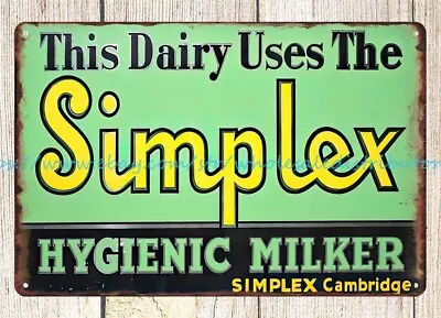 Simplex Hygenic Milker Dairy Farm Metal Tin Sign Art Posters Sale • $18.92