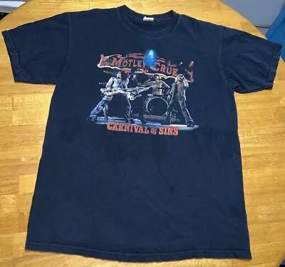 VTG 2006 Motley Crue Shirt Mens Large Black Short Sleeve Carnival Of Sins Tour • $19.99