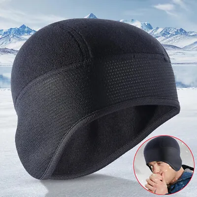 Winter Helmet Liner Skull Cap Fleece Lined Warmer Cycling Cap Thermal Beanie Hat • $5.99