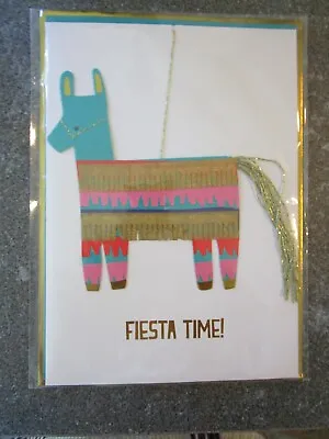 Meri Meri Fiesta Time! Happy Birthday Card - Brand New Sealed -Pinata • $3.50