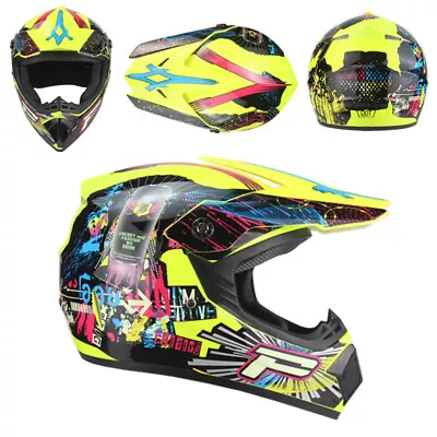 Motorcross Dirt Bike ATV Off Road MTB Motorcycle Helmet Racing Full Face DOT L • $73.75