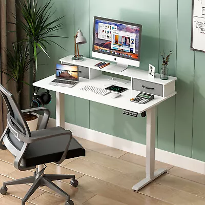 Ufurniture Electric Standing Desk Adjustable Height Sit Stand Table 120cm White • $235.19