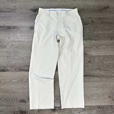 FJ FootJoy Golf Pants Mens 32x30 Beige Chino Polyester Stretch Athletic Fit • $18.95