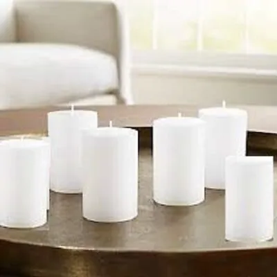 Home Made White Smooth Jasmine Fragrant Pillar Candles 2.5 Inch Set Of 6 US • $35.87
