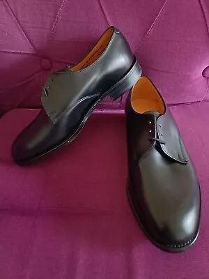 £59.99 • Buy Sanders Made In England Black All Leather Lace Up Derby Shoes Size 8 Eu 42- New