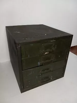 11.5x10x10 Vintage 4 Drawer Metal Storage Bin Parts Cabinet • $39.99