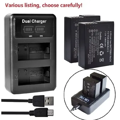 DMW-BLC12 Battery Or Slim LCD Charger For Panasonic Lumix DMC-FZ200 DMC-FZ300 • £7.72