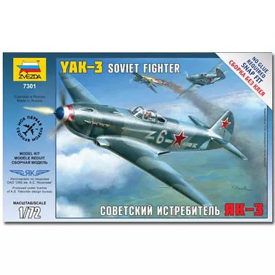 £12.25 • Buy ZVEZDA 7301 Yak-3 Soviet Fighter Snap Fit Aircraft Model Kit 1:72