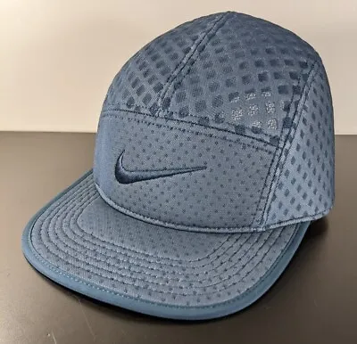 Nike AW84 Slate Blue Structured Diamond Foam Mesh 5-panel Strapback Camp Hat • $38.75