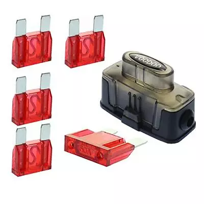 Maxi Inline Fuse Holder Fuseholder Voodoo 4 6 8 Gauge (5 Pack 50 AMP FUSES) • $14.99