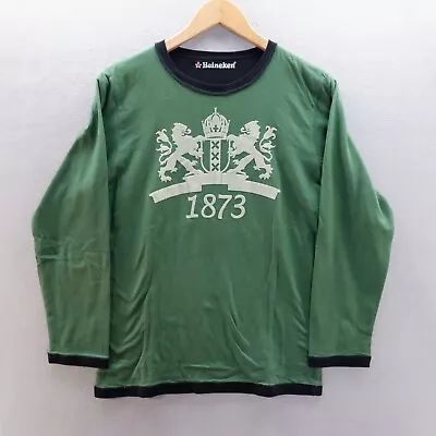£12.88 • Buy HEINEKEN T Shirt Medium Green Big Logo Long Sleeve 100% Cotton Beer
