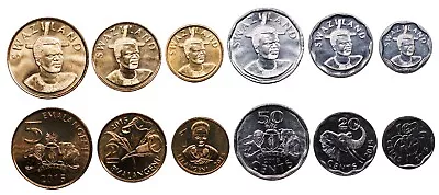 Swaziland Set 6 Coins 10 20 50 Cents 1 2 5 Emalangeni 2015 UNC • $7.99