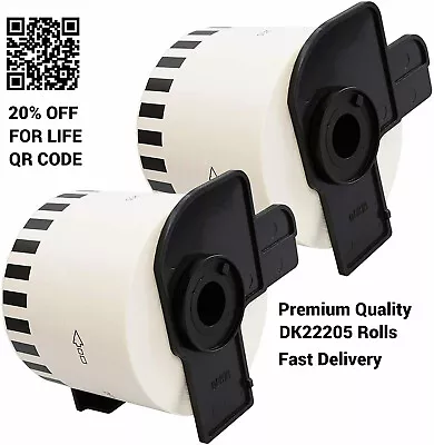 DK22205 DK-22205 Rolls Fits Brother Label Printer QL-500 QL-600 QL-700 QL-800 • £1.99