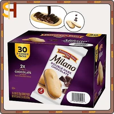 Milano Cookies Double Dark Chocolate 30 Packs X 0.98 Ounce Exp 7/24 FAST SHIP • $21.48